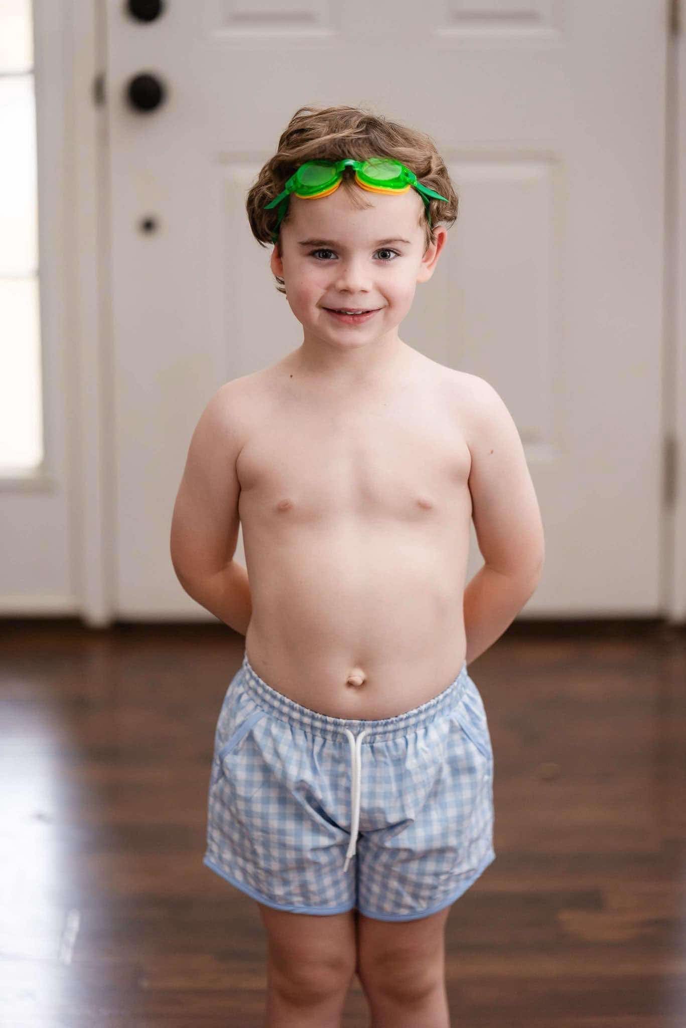 RTS - Blue Check Swim Trunks
