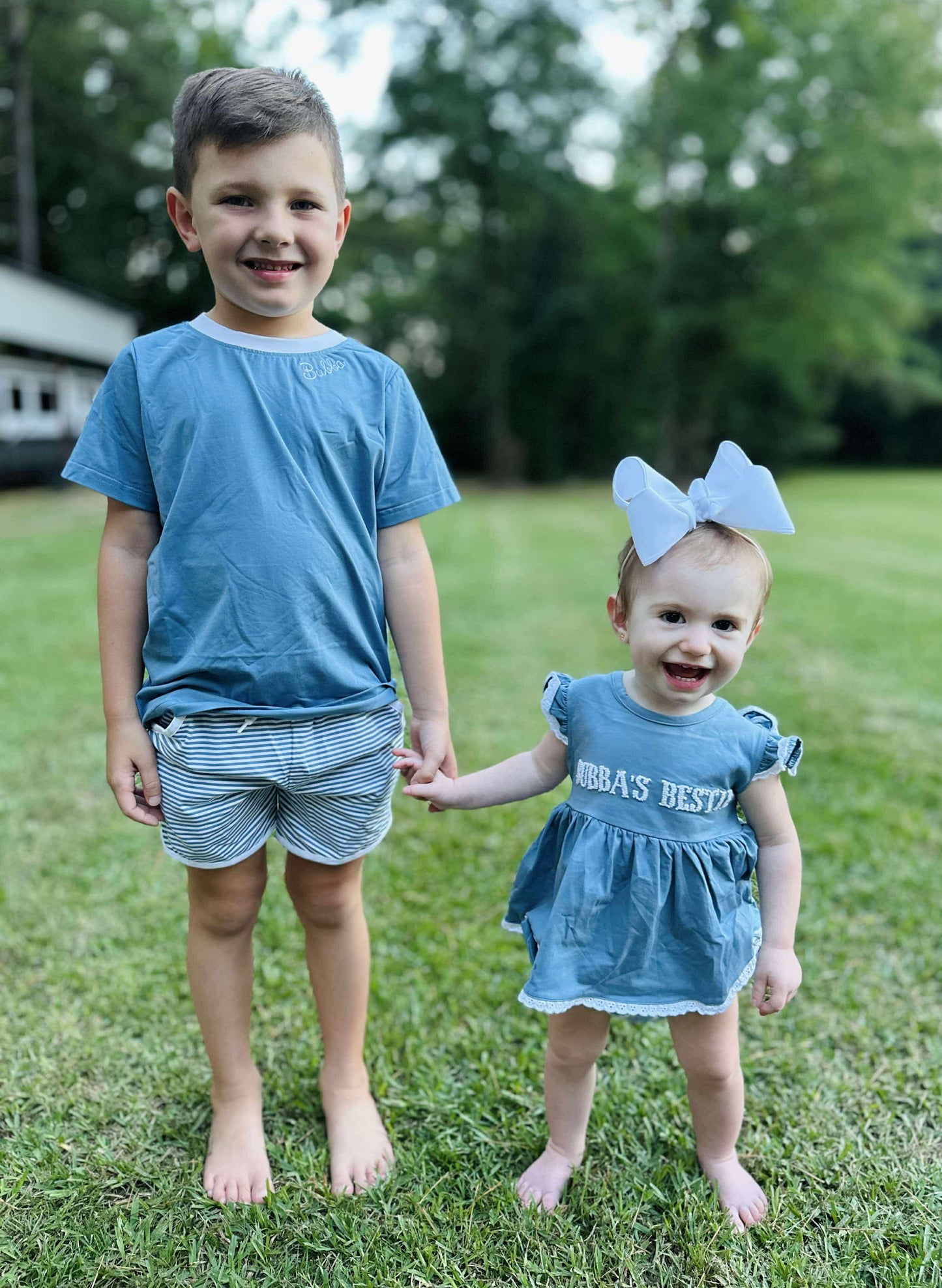 RTS - Blue and Floral Set ( MONO: Mama’s Girl on all)