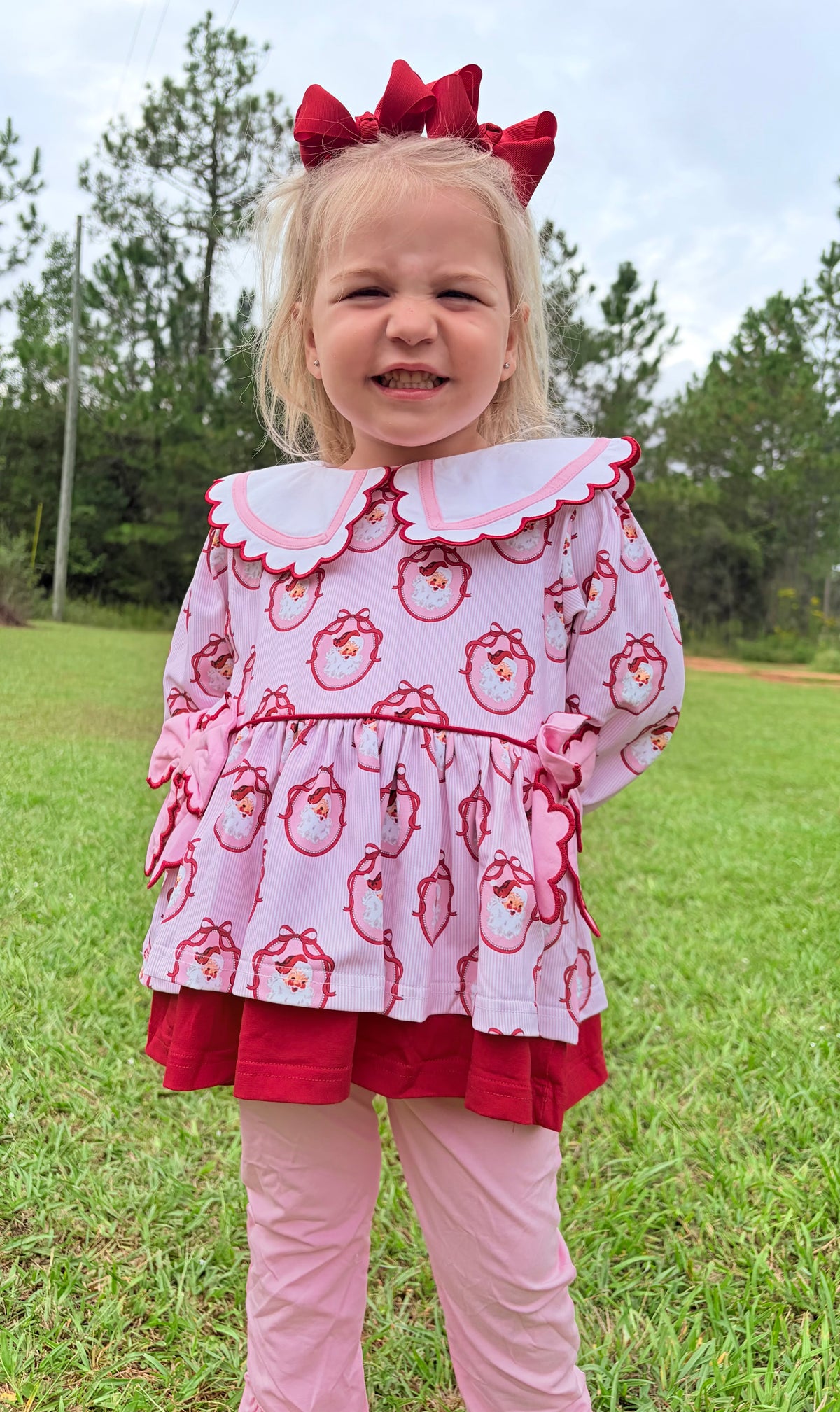 RTS - Pink Santa Legging Set