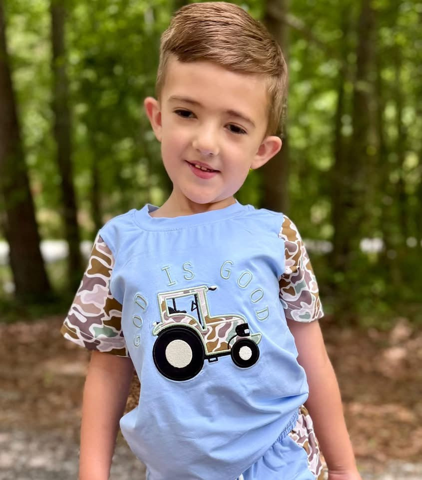 RTS - Blue Camo Tractor Short Set
