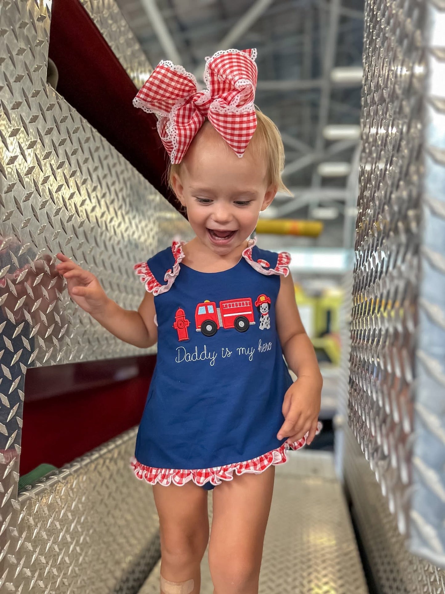RTS - Firetruck Girl Diaper Set