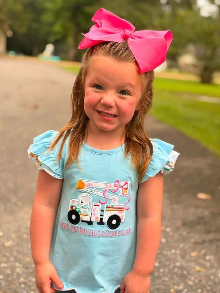 RTS - Girl Bow Bucket Truck Tee