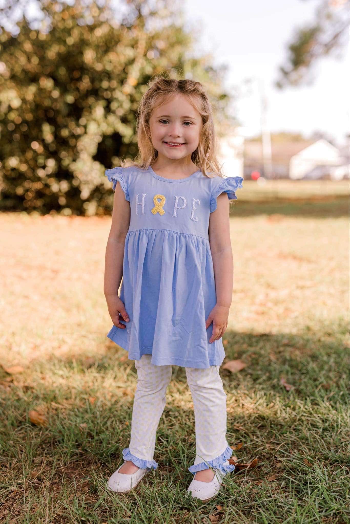 RTS - Yellow Ribbon 'Hope' Legging Set