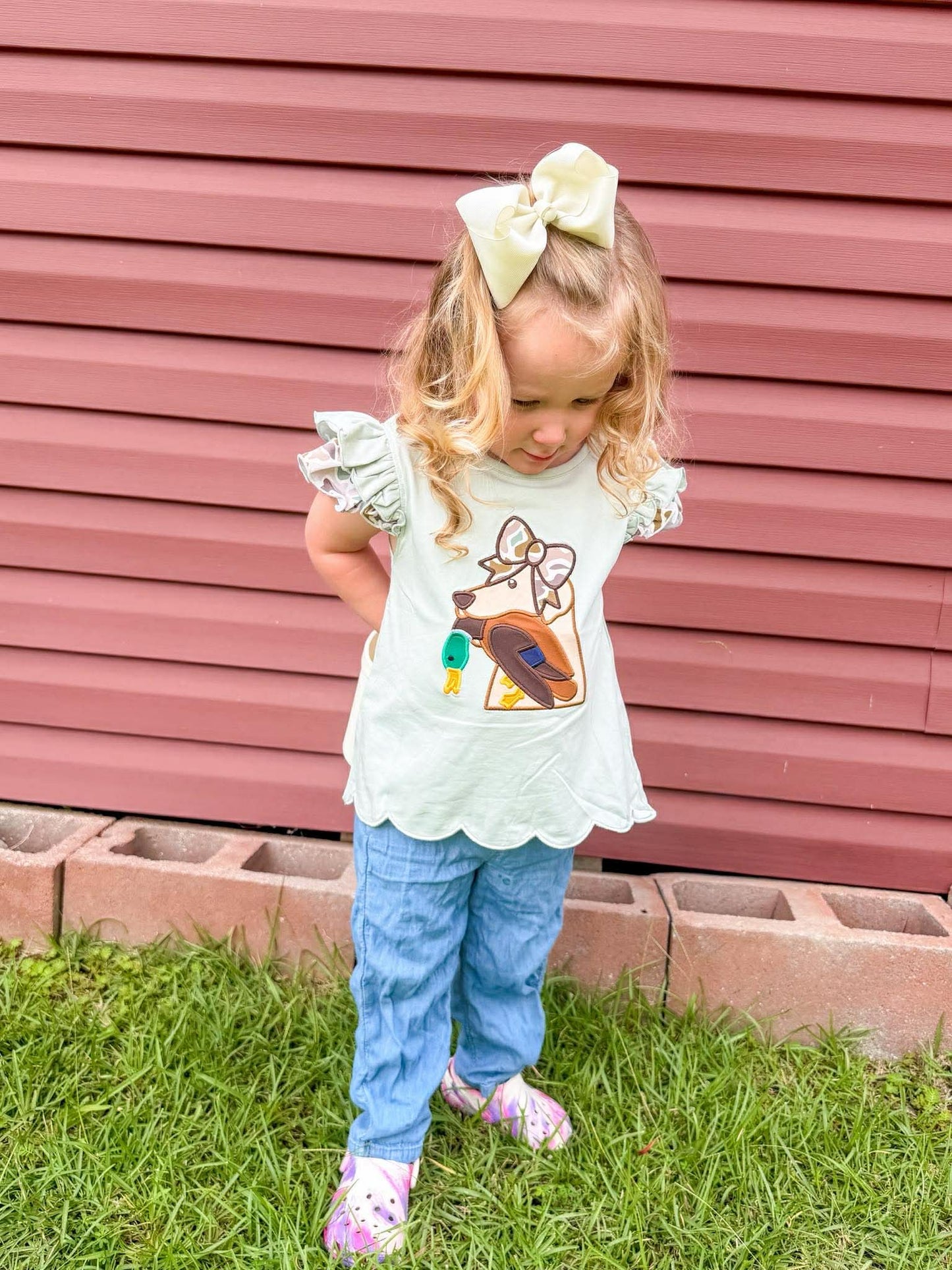 RTS - Camo Bow Pup Tee