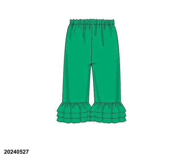RTS - Green Ruffle Pants