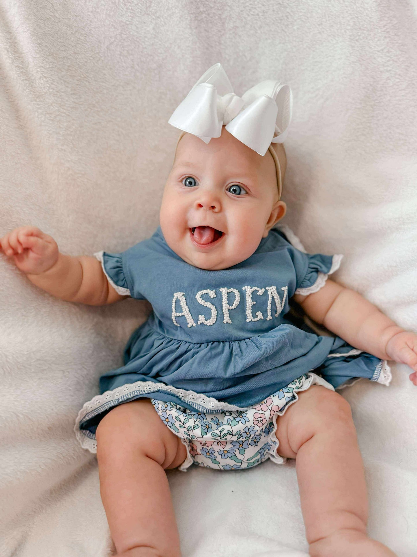 RTS - Blue and Floral Set ( MONO: Mama’s Girl on all)