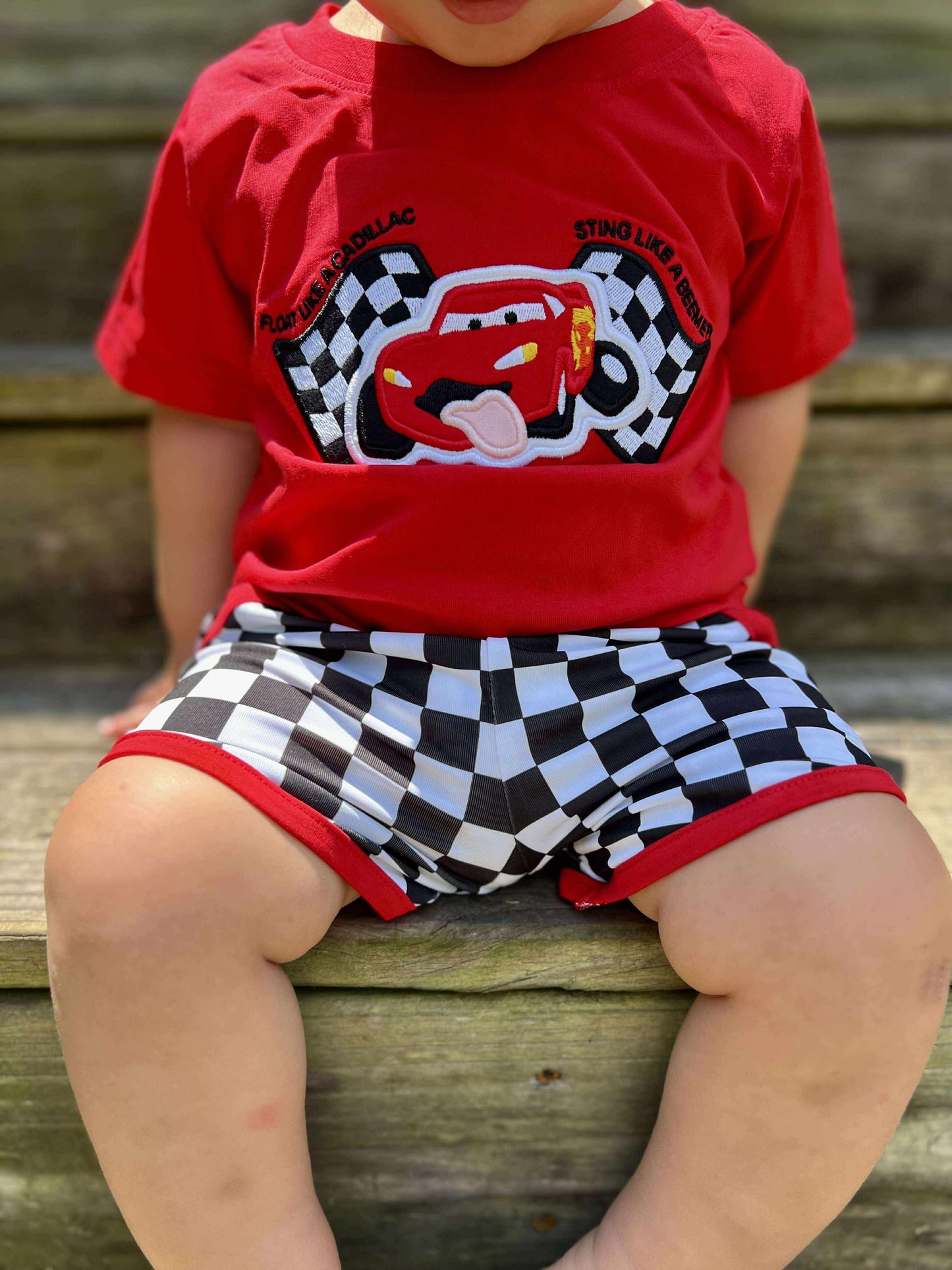 RTS - Red Car Checkered Short Set