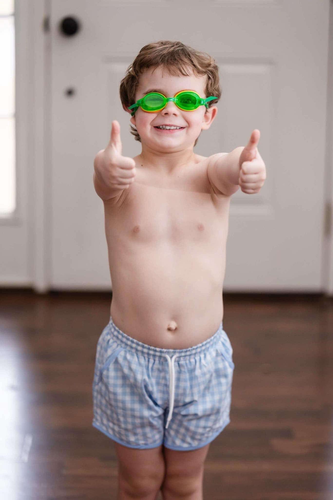 RTS - Blue Check Swim Trunks