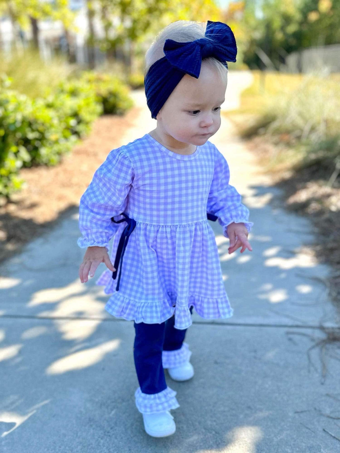 RTS - Purple Gingham Legging Set