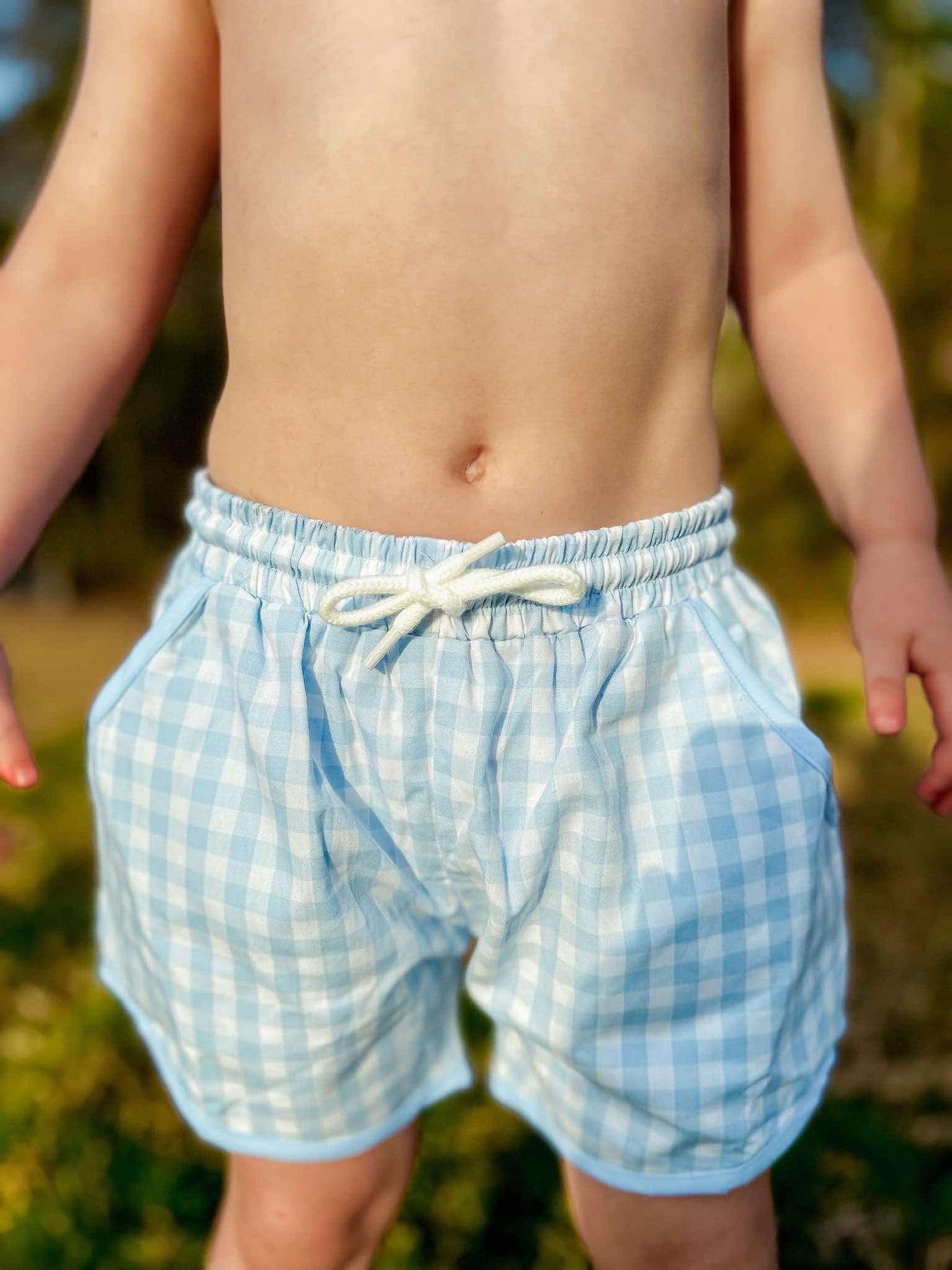 RTS - Blue Check Swim Trunks