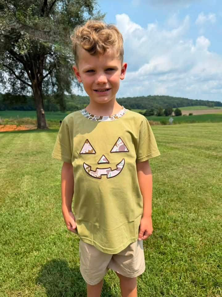 RTS - Camo Pumpkin Face Tee