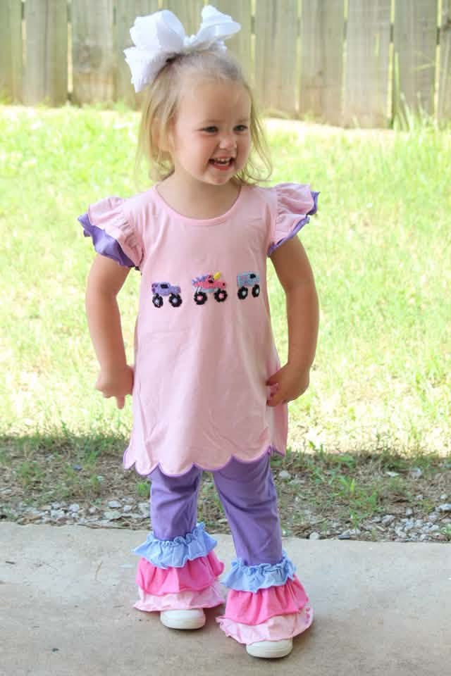 RTS - Girl Monster Truck Pant Set