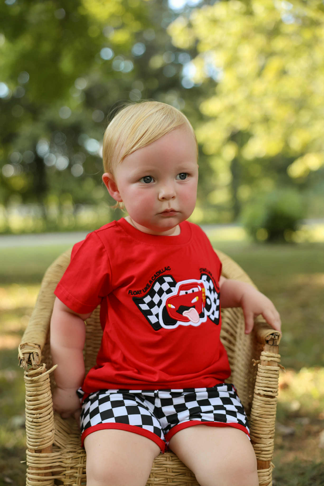 RTS - Red Car Checkered Short Set