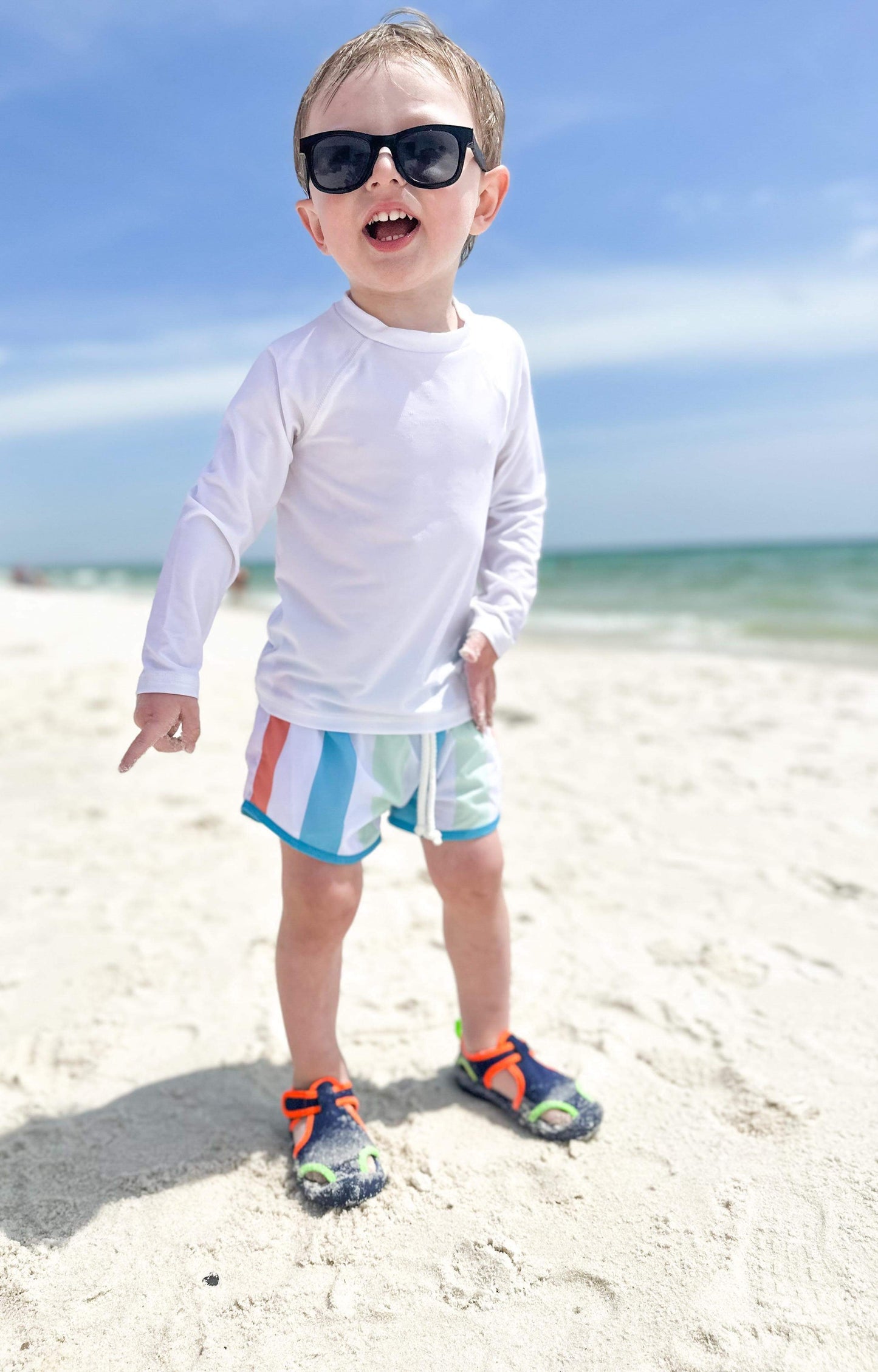 RTS - Stripe Shorty Swim Trunks