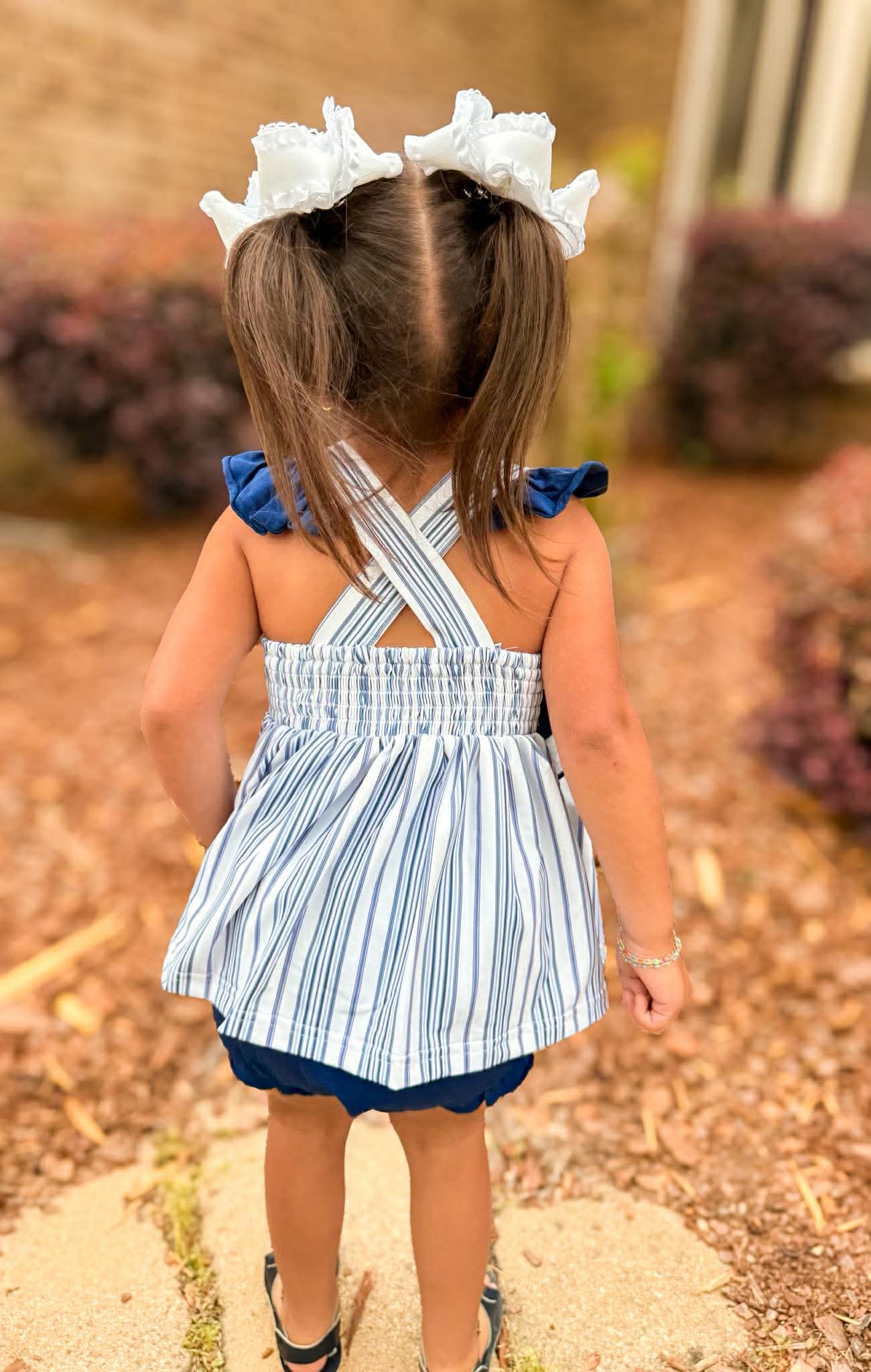 RTS - Girl Navy Seashell Diaper Set