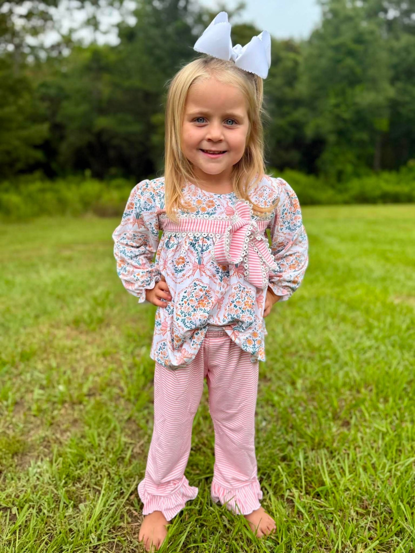 RTS - Floral Peach Pant Set
