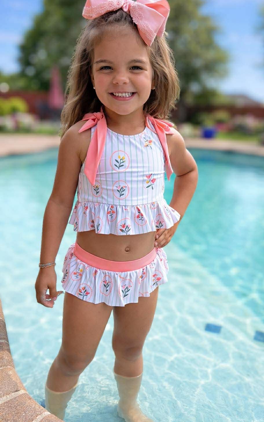 RTS - Pink Floral Swim