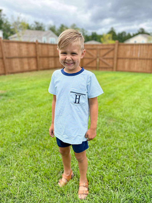 RTS - Blue Stripe Short Set