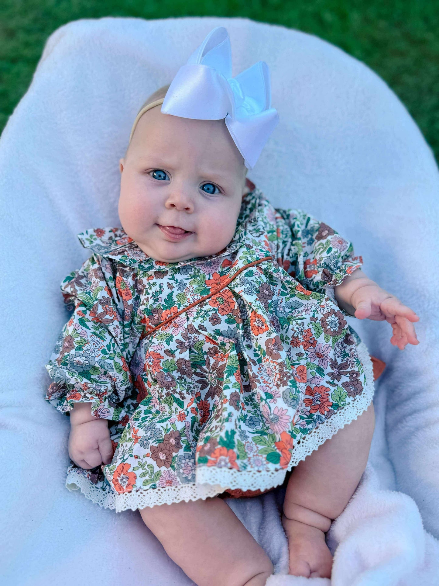 RTS - Girl Fall Floral Diaper Set