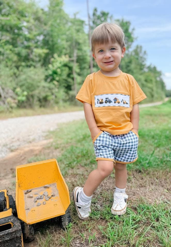 RTS - Yellow Construction Smock Short Set