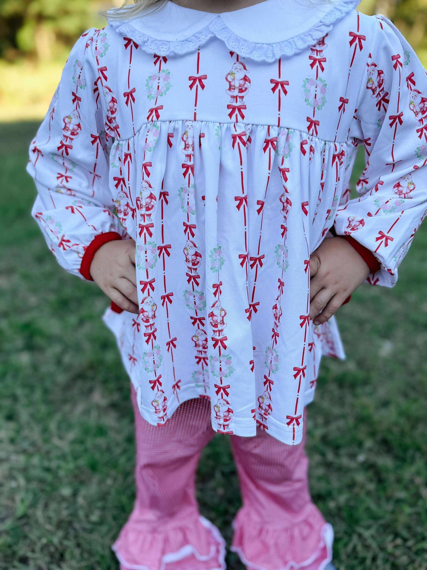 RTS - Red Christmas Bow Pant Set