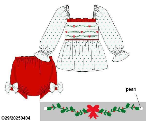RTS - Swiss Dot Bow Diaper Set