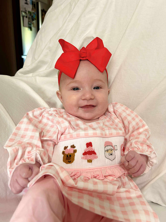 RTS - Pink Santa Smock Set