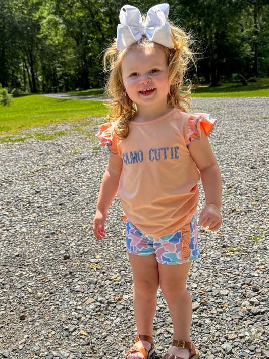RTS - Girl Coastal Camo Short Set