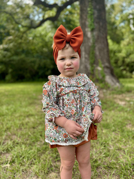 RTS - Girl Fall Floral Diaper Set