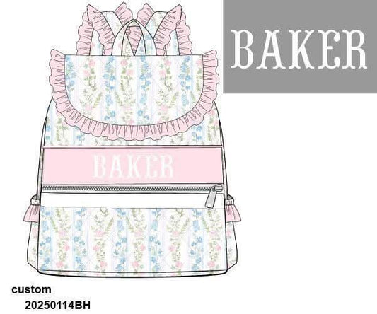 RTS - Pink Floral/Blue Backpack