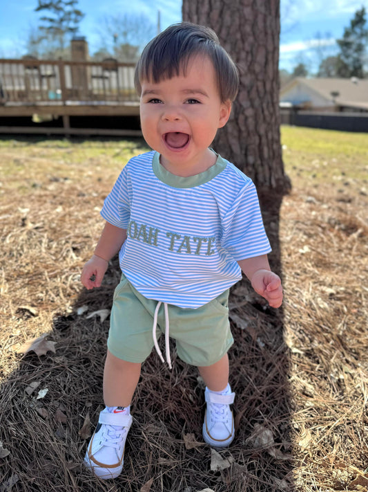 RTS - Blue Stripe Short Set