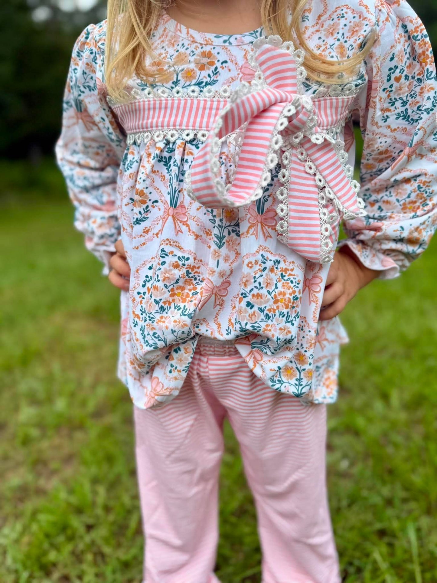 RTS - Floral Peach Pant Set
