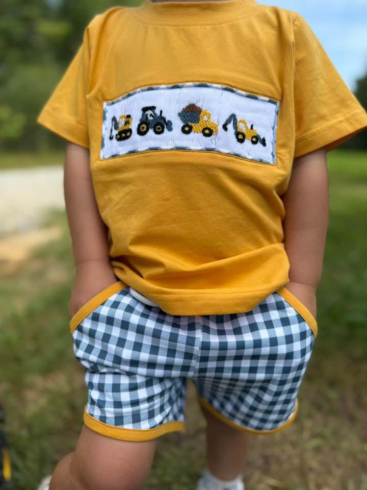 RTS - Yellow Construction Smock Short Set
