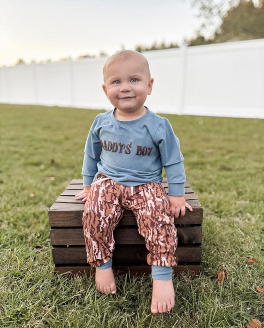 RTS- Blue Stone & Camo Jogger Set