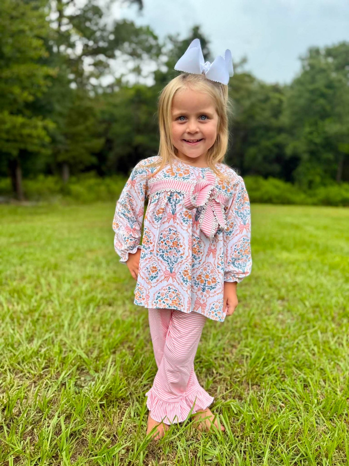 RTS - Floral Peach Pant Set