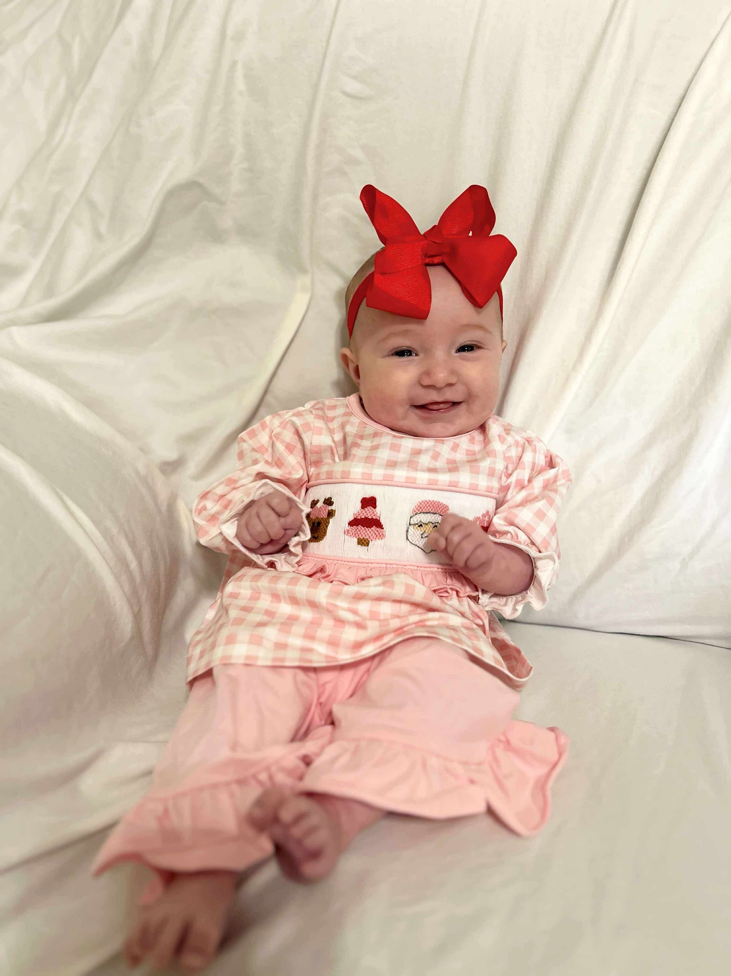 RTS - Pink Santa Smock Set