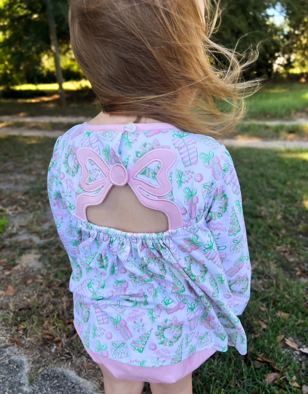 RTS - Pink Present Christmas Diaper Set