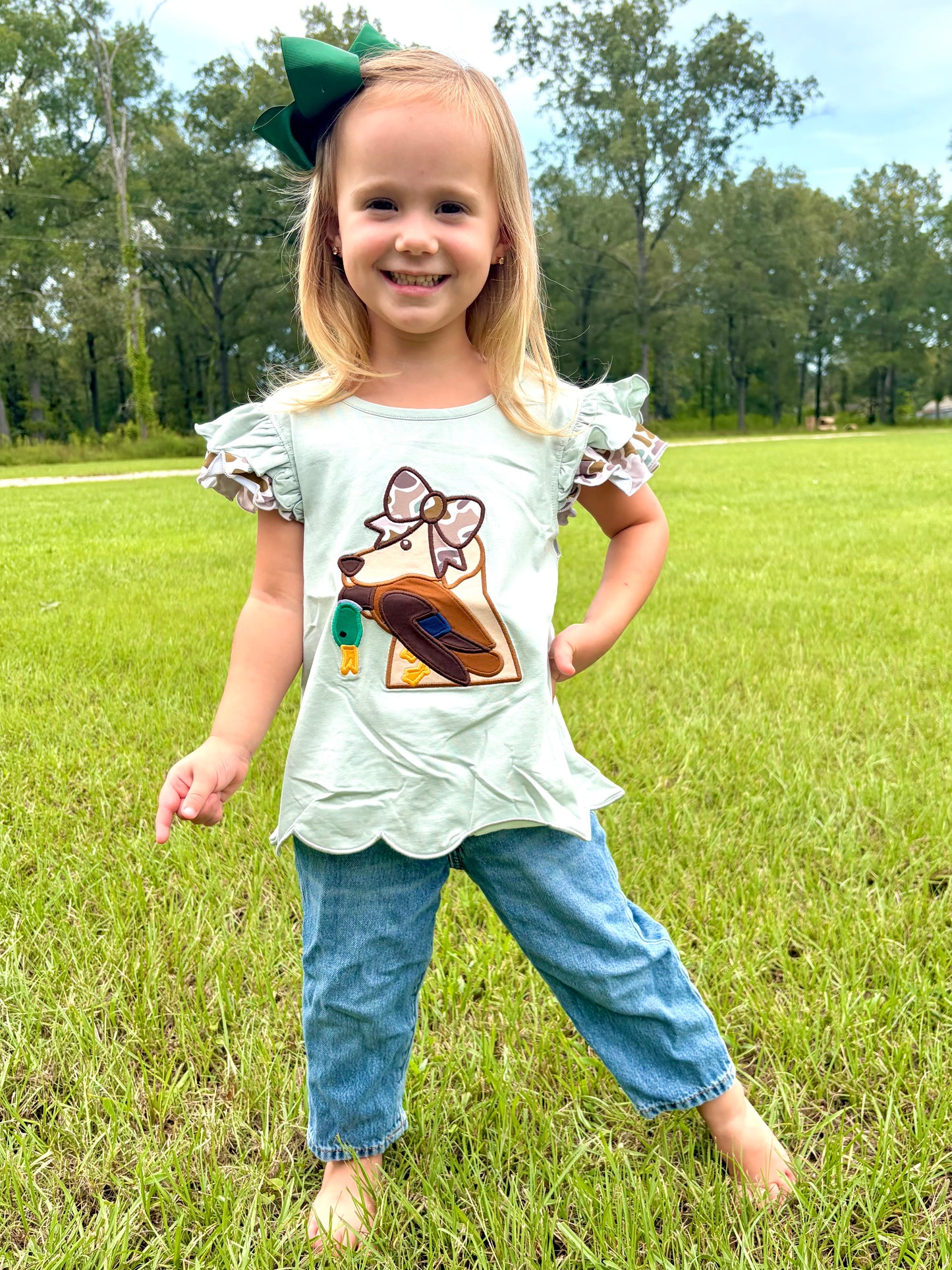 RTS - Camo Bow Pup Tee