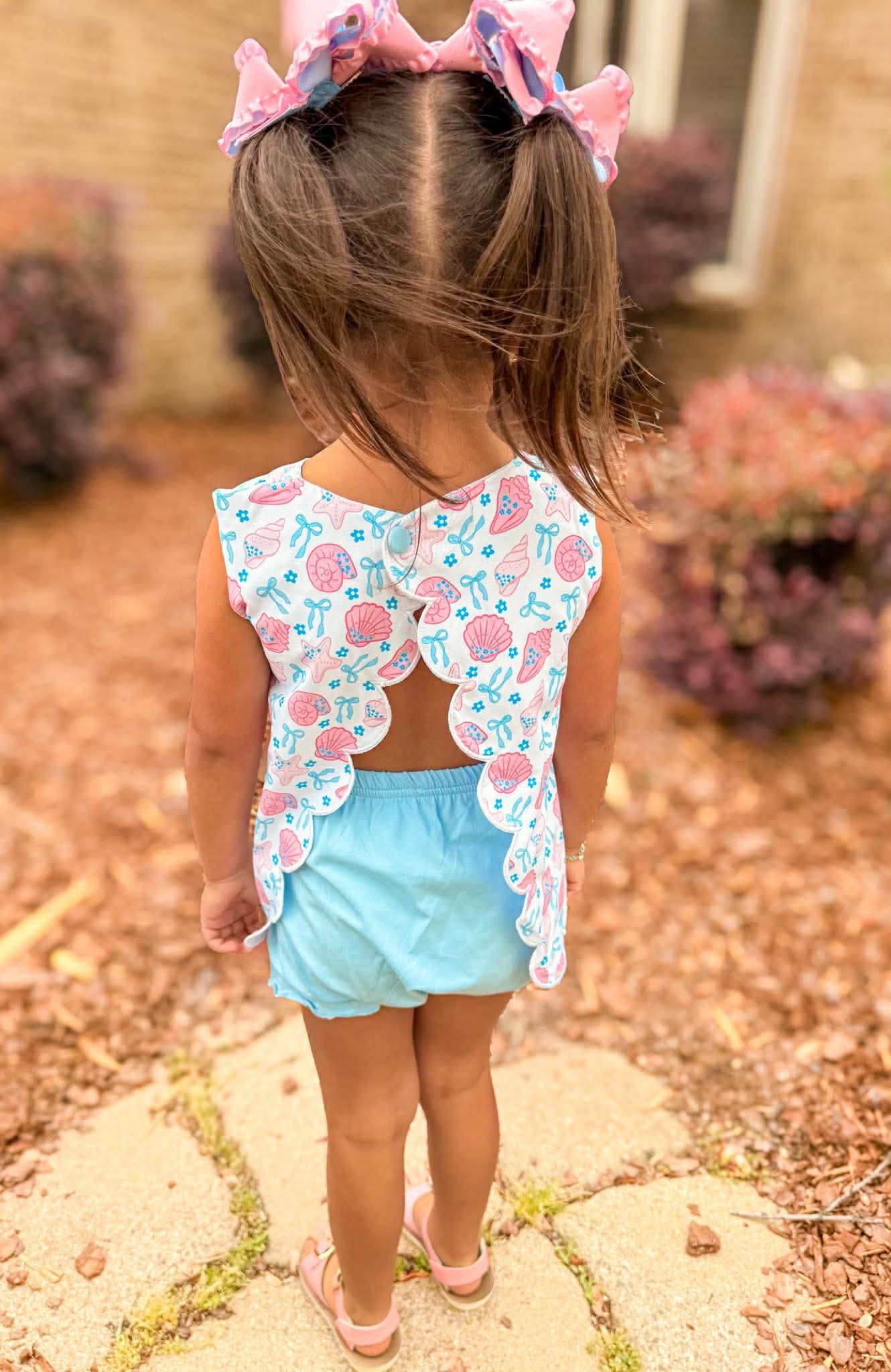 RTS - Bow/Seashell Diaper Set