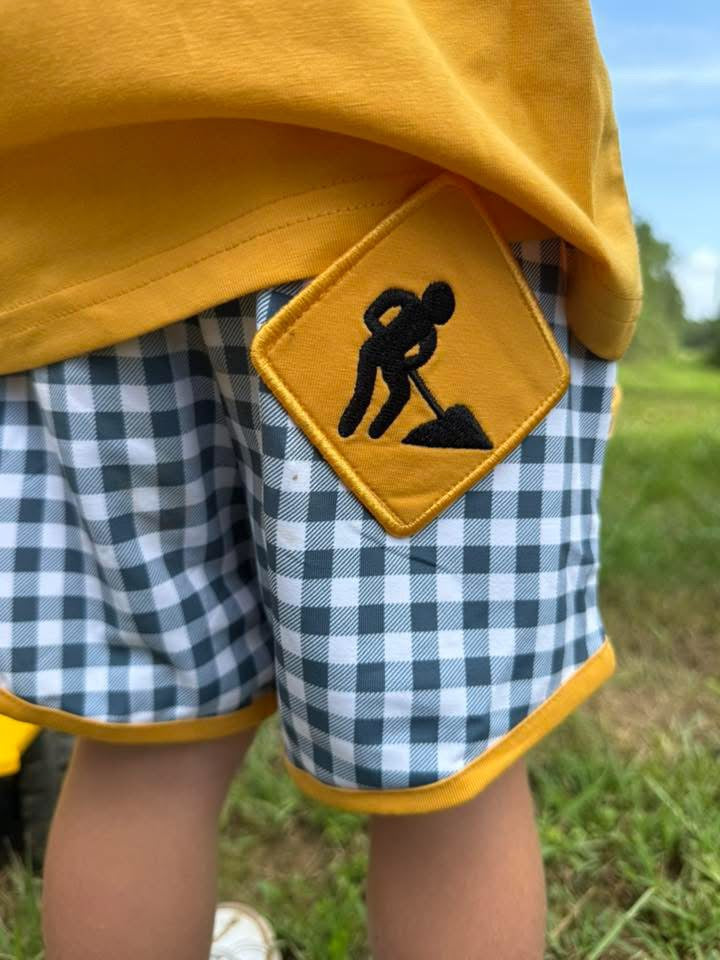 RTS - Yellow Construction Smock Short Set