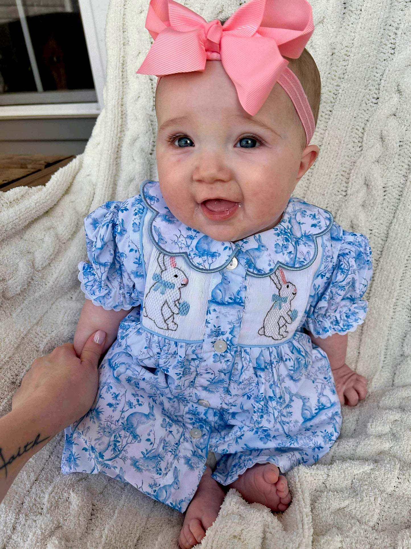 RTS - Blue Bunny Toile Dress