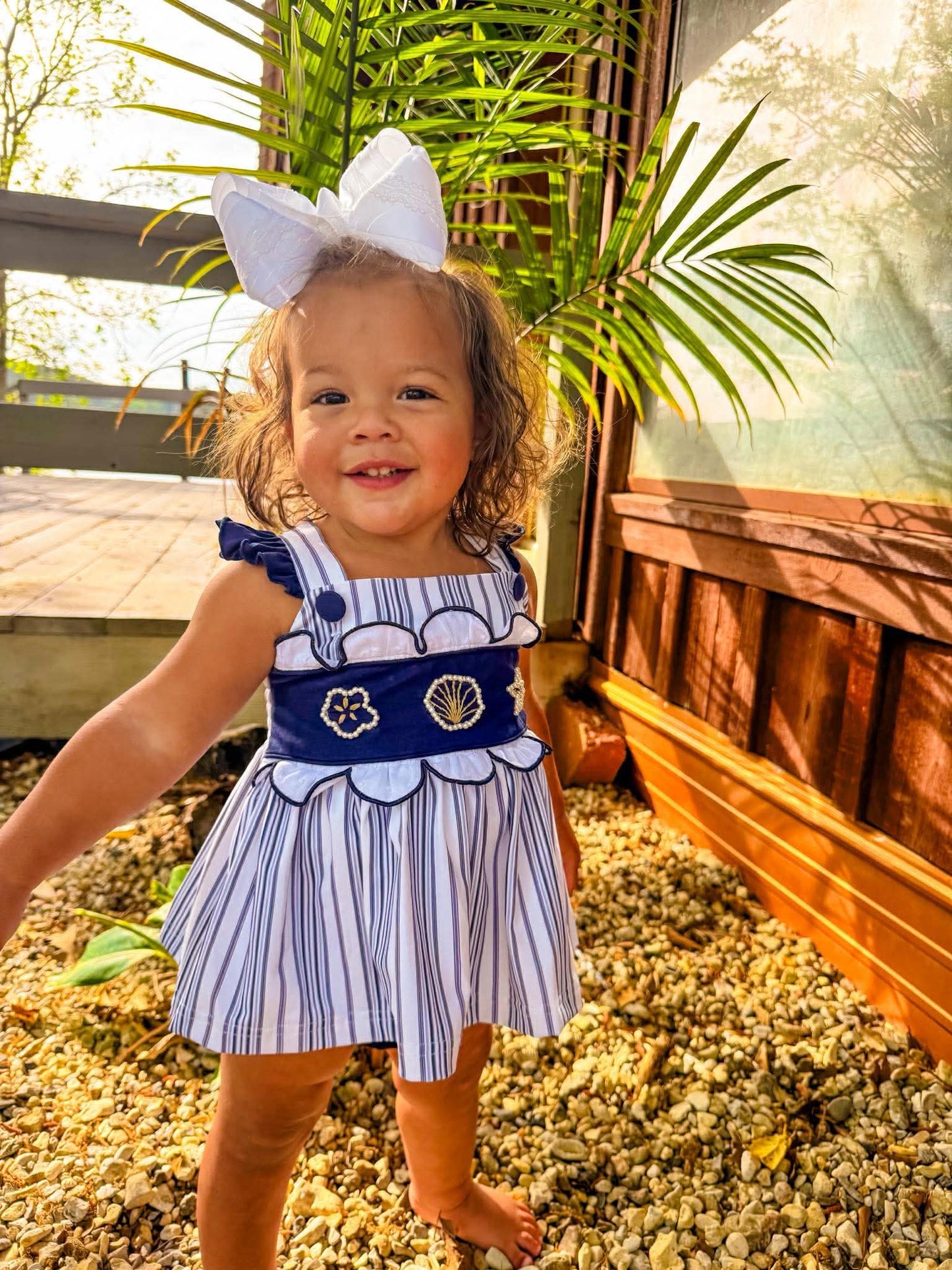 RTS - Girl Navy Seashell Diaper Set