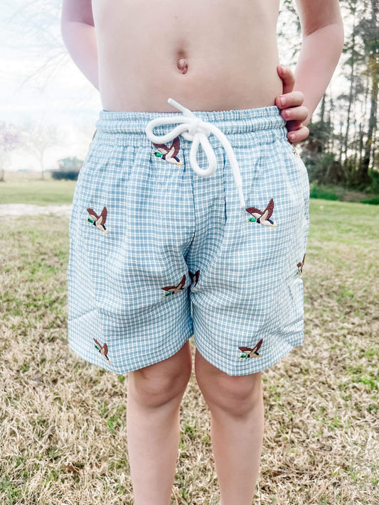 RTS - Duck Embroidered Swim Trunks