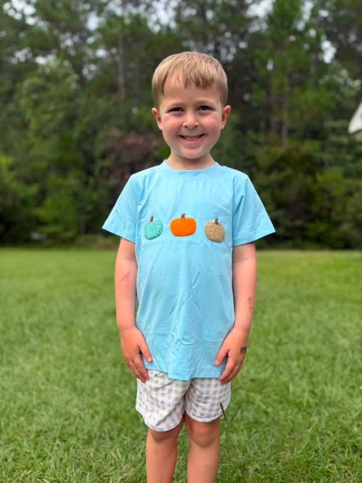 RTS - Boy Pumpkin Trio Short Set