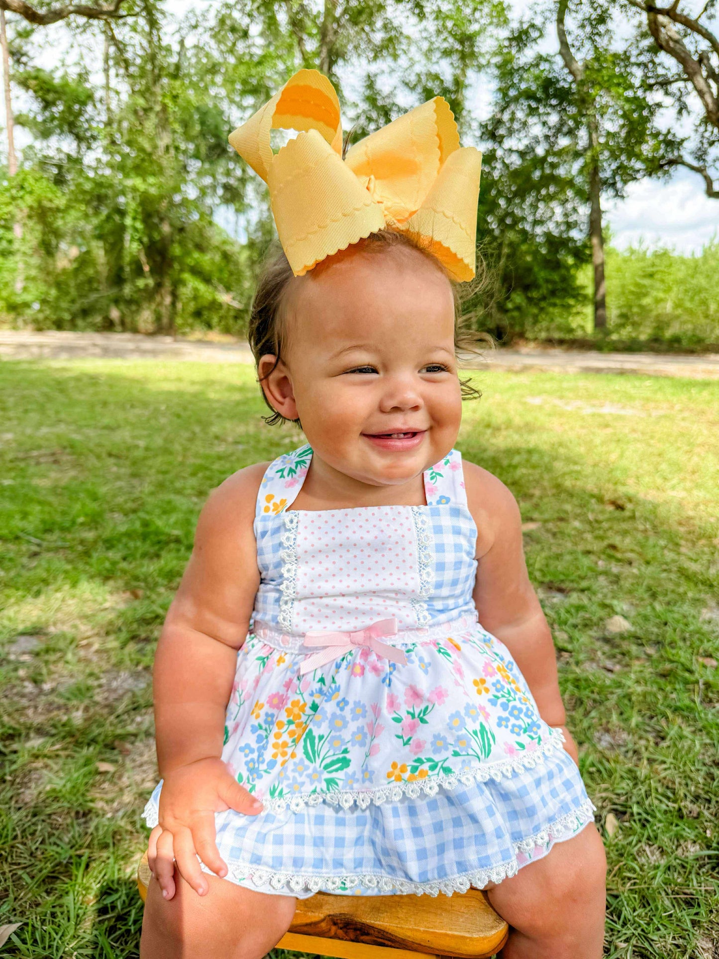 RTS - Yellow/Blue Floral Diaper Set