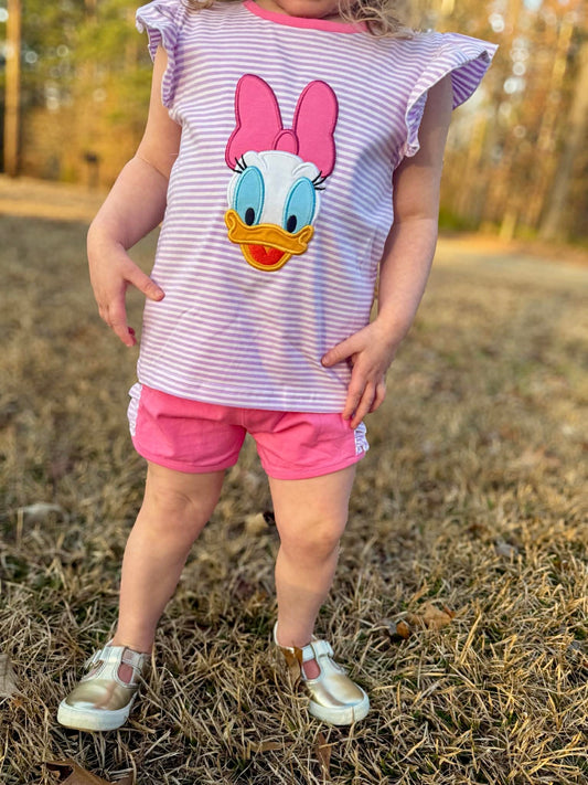 RTS - Pink Duck Short Set