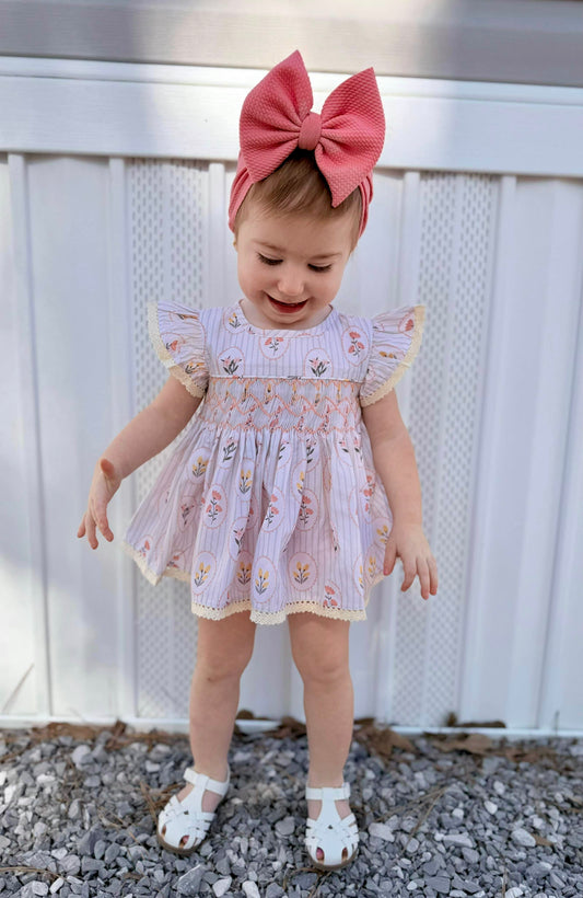 RTS - Pink & Cream Floral Diaper Set