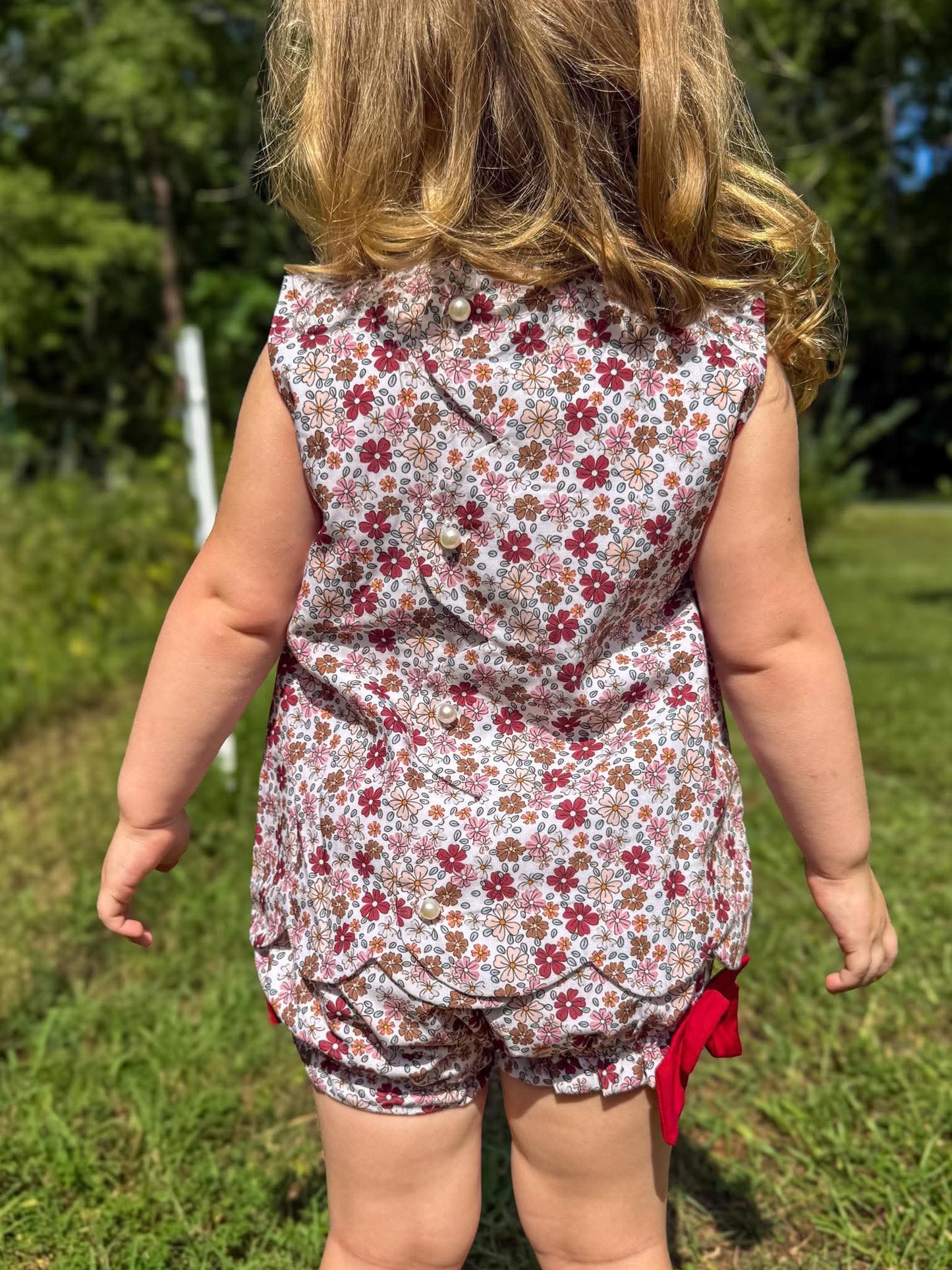 RTS-Crimson Pumpkin/Bow Diaper Set