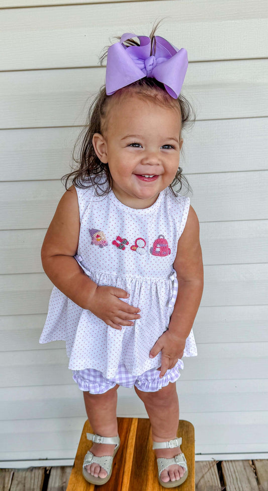 RTS - Bitty Dot Girly Diaper Set