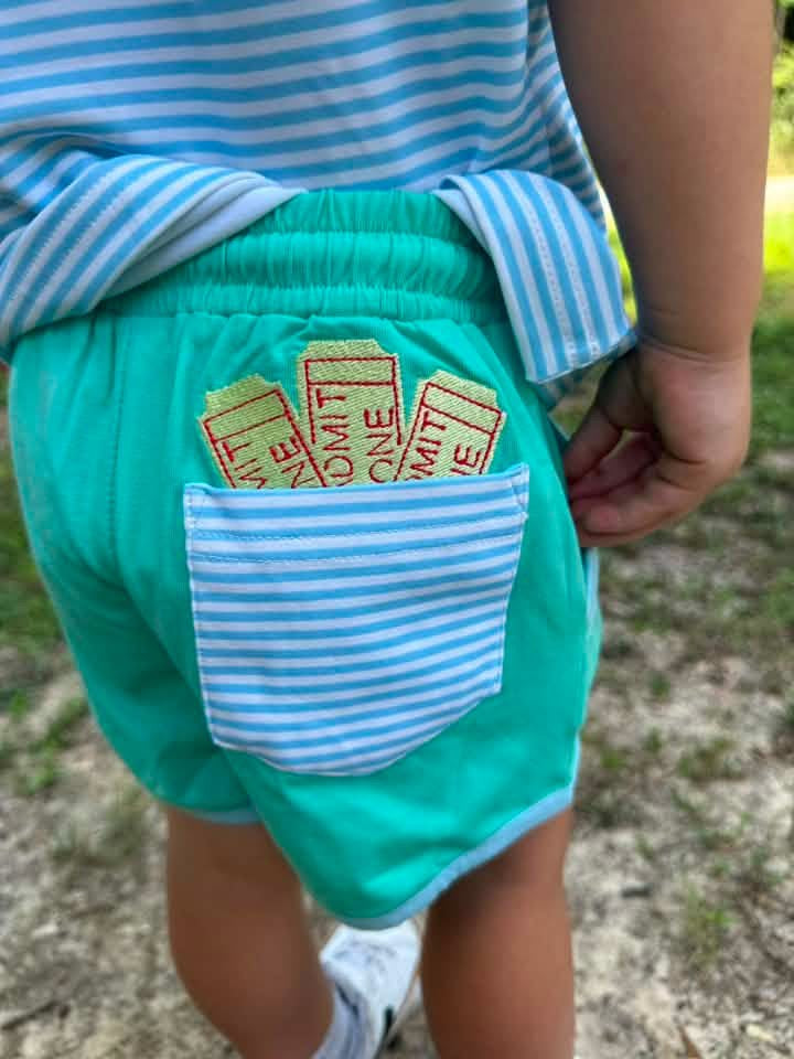 RTS - Boy Mint/Blue Fair Short Set